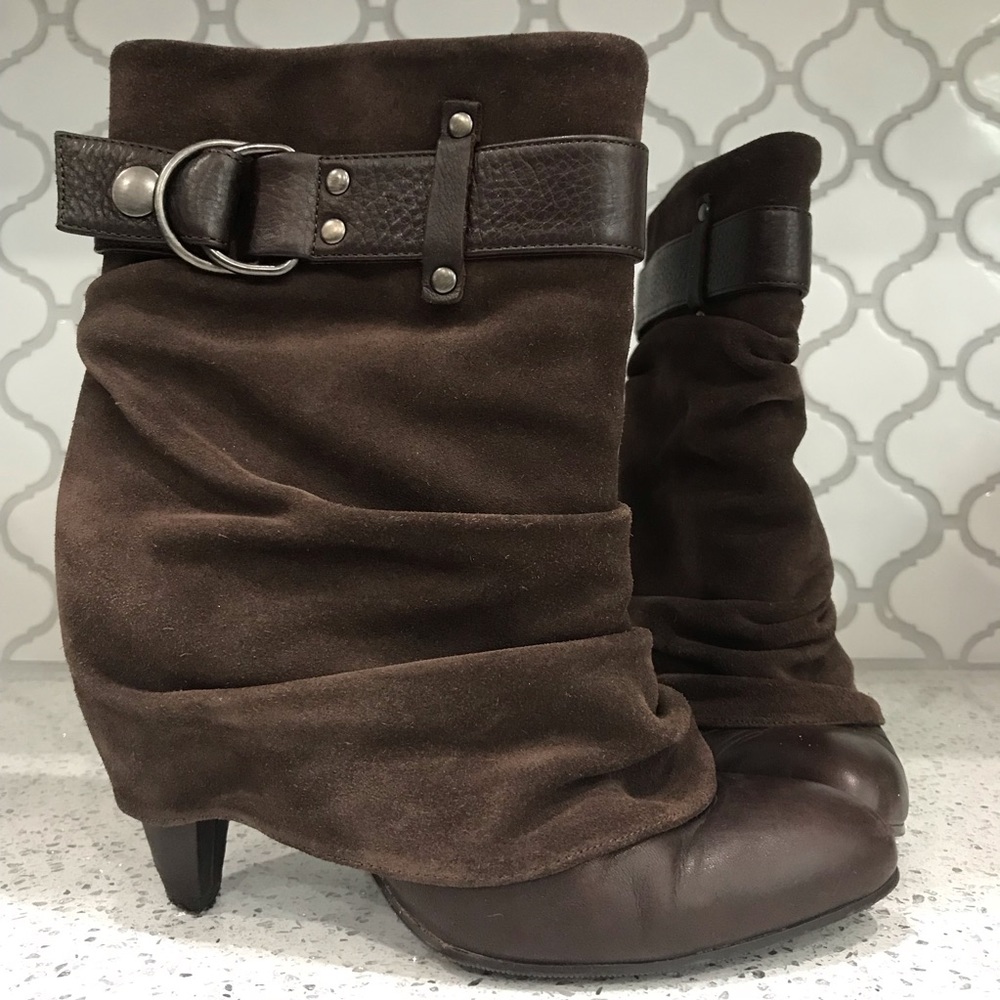 Suede and leather ankle boots, 7